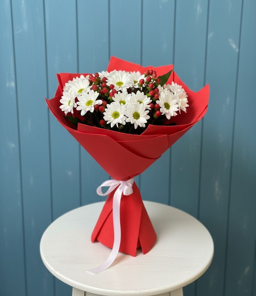 Букет цветов из: Хризантемы в Лесной Свердловской области