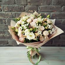 Букет цветов из:  Альстромерии, Розы и Хризантемы #REPLACE_PRED# Лесной Свердловской области