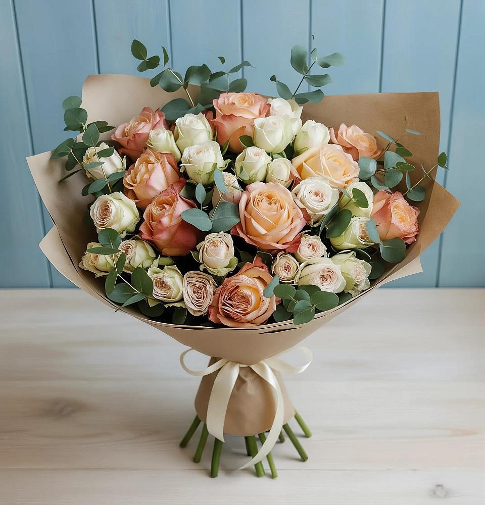 Букет цветов из: Альстромерии и Розы в Лесной Свердловской области