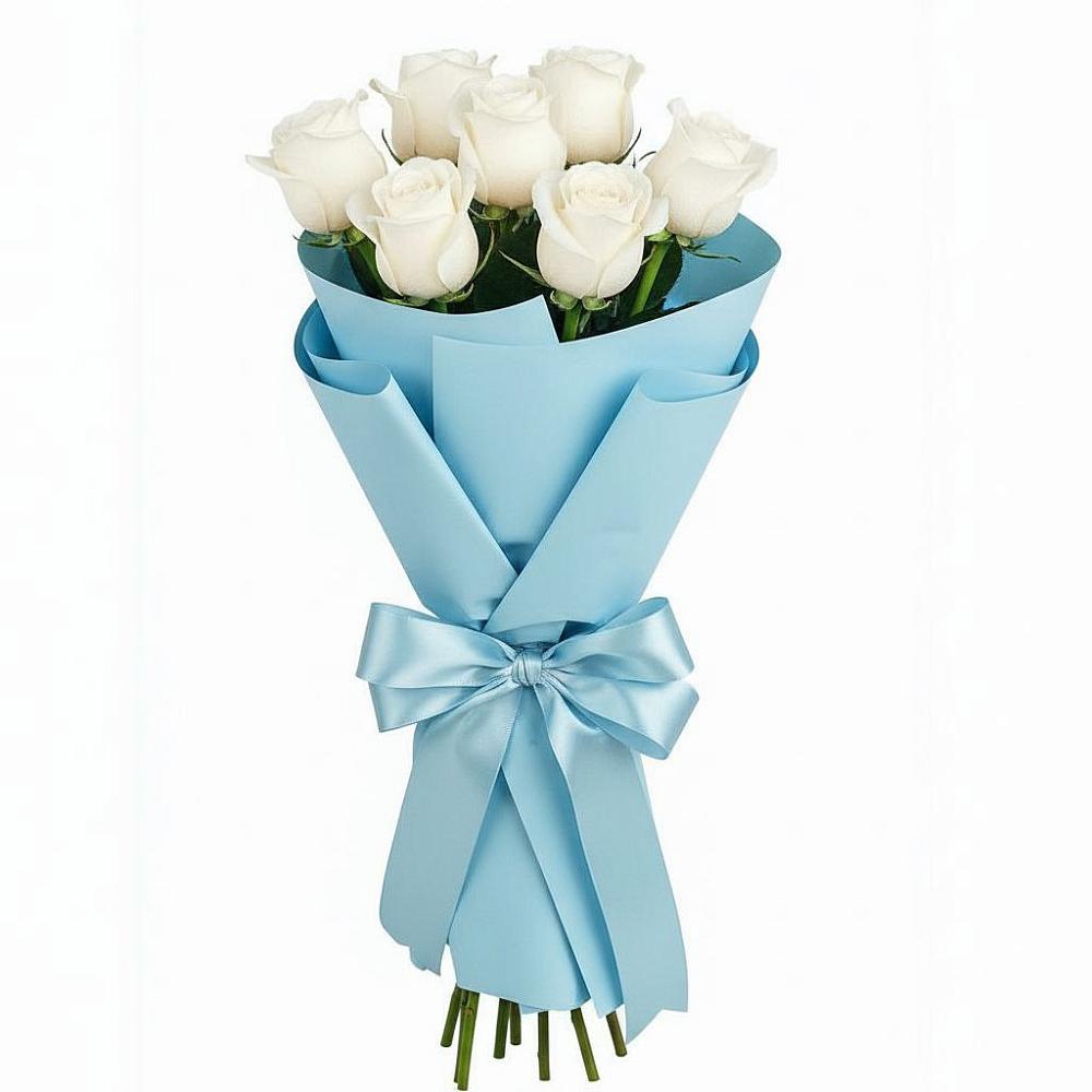 Букет 7 белых роз Проуд в Лесной Свердловской области