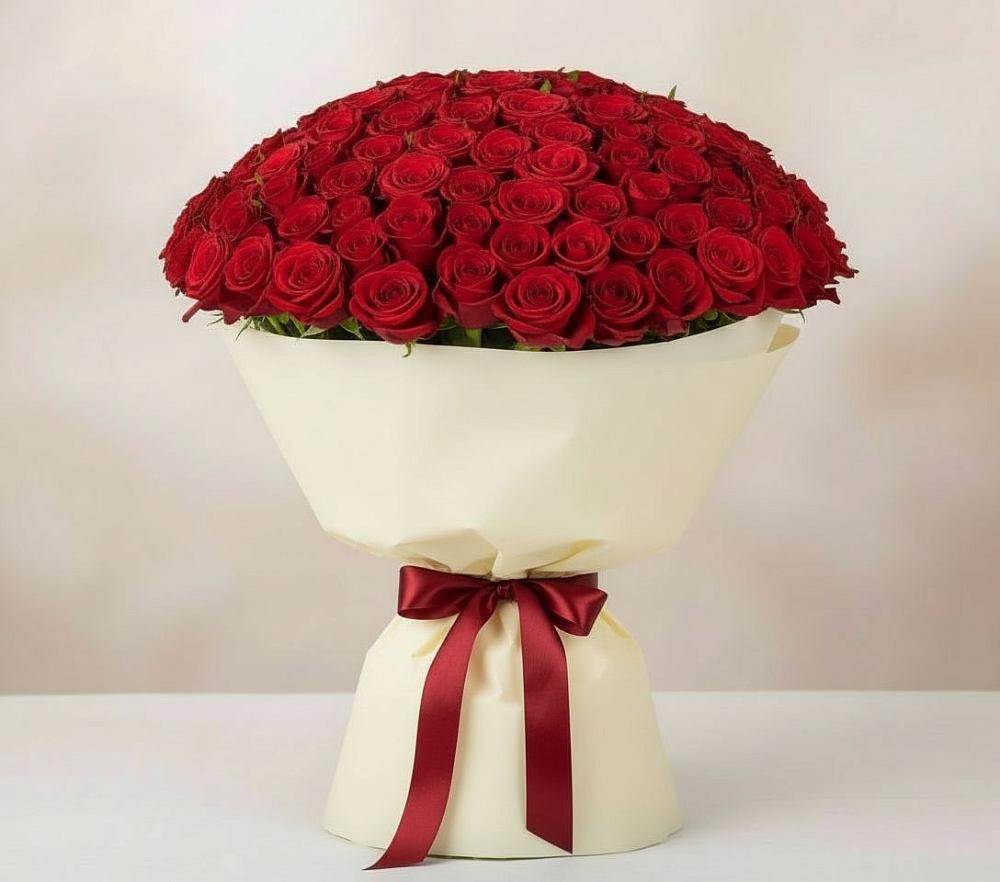 Букет 101 Красная роза Милано в Лесной Свердловской области