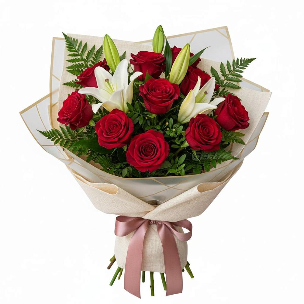 Букет цветов из: Лилии и Розы в Лесной Свердловской области