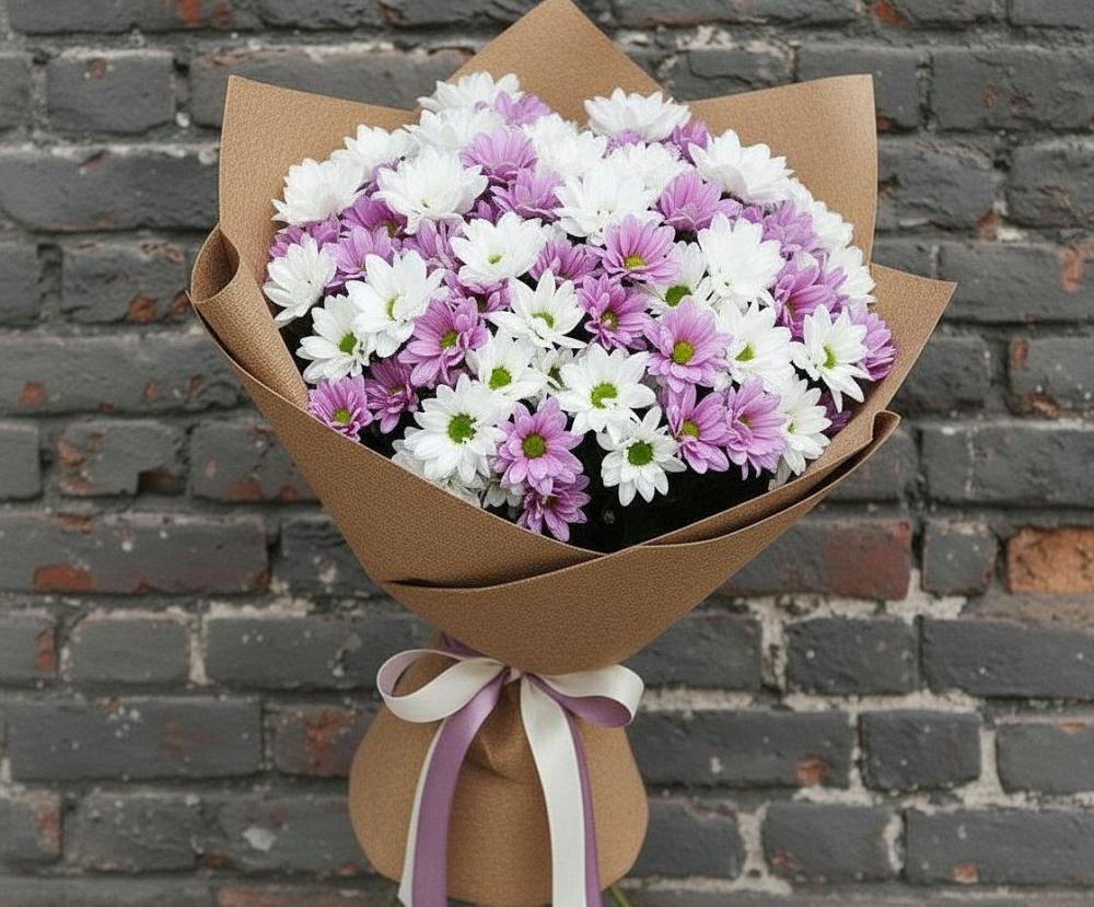 Букет цветов из: Хризантемы в Лесной Свердловской области