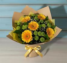 Букет цветов из:  Герберы и Хризантемы #REPLACE_PRED# Лесной Свердловской области