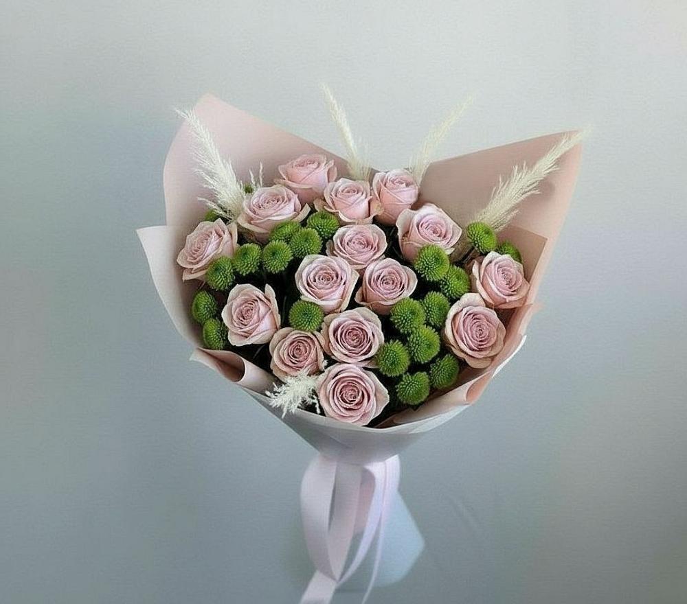 Букет цветов из: Розы и Хризантемы в Лесной Свердловской области