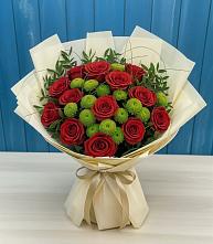 Букет цветов из:  Розы и Хризантемы в Лесной Свердловской области