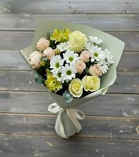 Букет цветов из:  Альстромерии, Розы и Хризантемы в Лесной Свердловской области