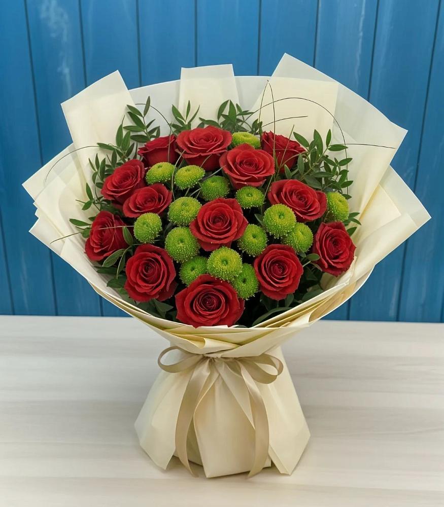 Букет цветов из: Розы и Хризантемы в Лесной Свердловской области